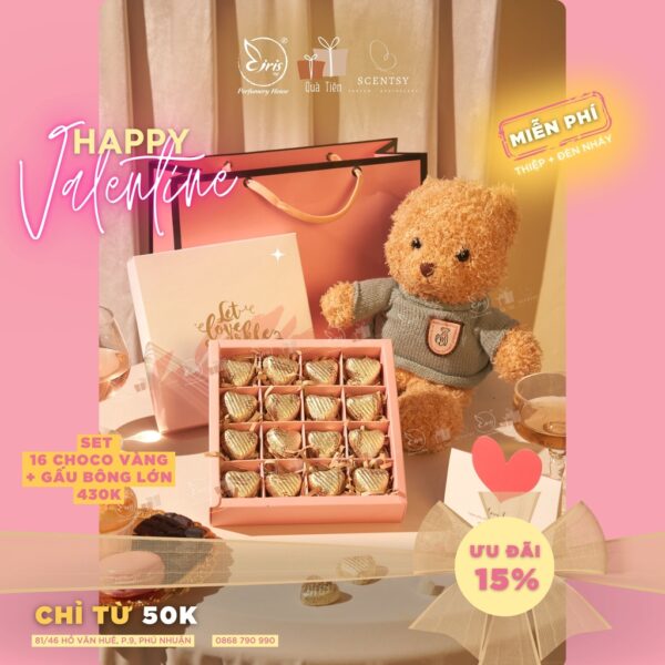 Set Quà Tặng Chocolate Nhiều size + 1 Gấu Bông Lớn