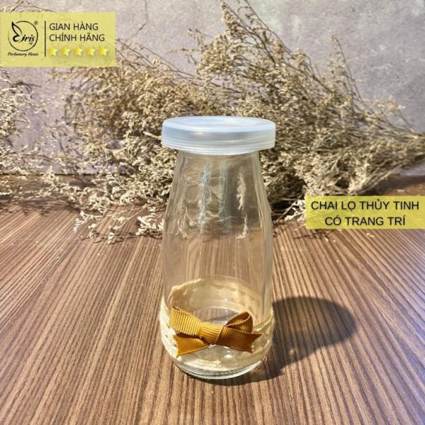 Chai Lọ Thủy Tinh Có Trang Trí Sẵn, Vintage, Quà Tặng, Handmade Decor Xinh Xắn, Đựng Nước Uống