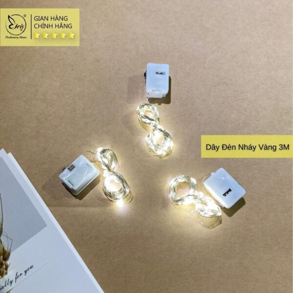 Dây Đèn Nháy Fairy Màu Vàng Dài 3m Trang Trí Decor Bàn Học Vintage Retro Siêu Sáng Đẹp